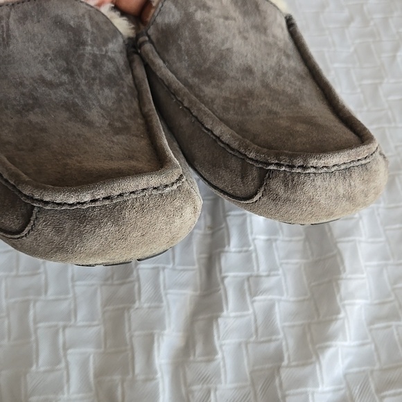 Men UGG Grey Suede LEATHER Loafers Comfort Cozy Loafers Shoes main image 6